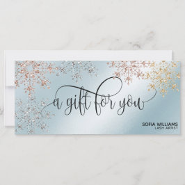 グリッターモダン金ゴールド証明書ギフトカード雪