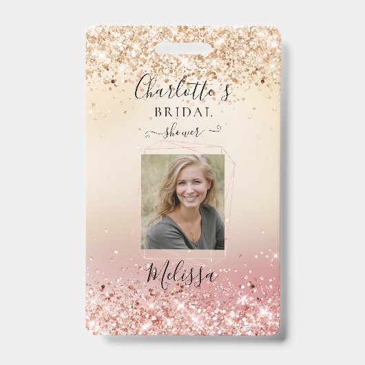 グリッターモダン金ゴールド-Rosegold （模倣）バッジ バッジ (表面)