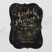 グリッターモダン《写真》ぼけ味ブライダルシャワー招待 招待状 (正面/裏面)