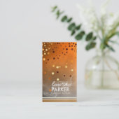 グリッターモダン《写真》ぼけ味メイクアップアーティストオレンジ 名刺 (スタンド正面)