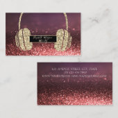 グリッターモダン《写真》ぼけ味、グリッターヘッドフォンDJ 名刺 (正面/裏面)