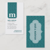 グリッターモノグラムデザイナー名刺(Peacock) 名刺 (正面/裏面)