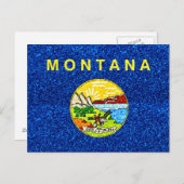 グリッターモンタナ国旗 ポストカード (正面/裏面)