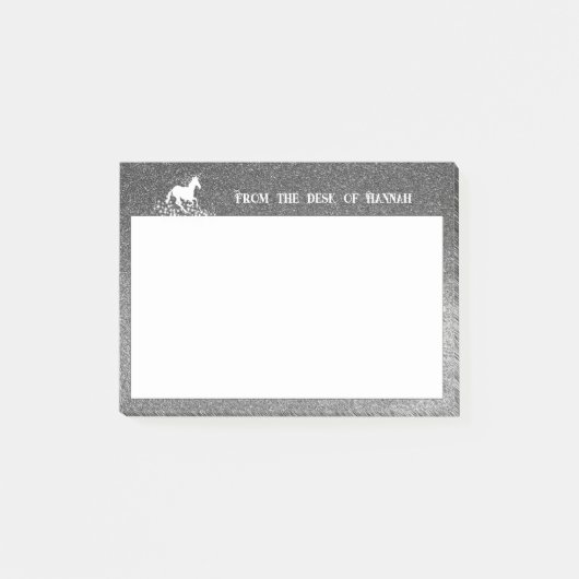 グリッターユニコーンとスター |シルバー ポストイット (正面)