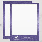 グリッターユニコーンとスター |パープル紙シート (正面/裏面)