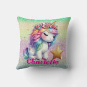 グリッターユニコーンの魔法の星 クッション (裏面)