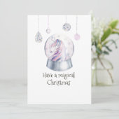 グリッターユニコーンウィンターホリデーフォトコラージュ シーズンカード (スタンド正面)