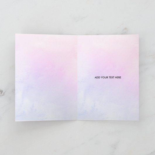 グリッターユニコーンガパーソナライズされたールハッピーバースデー カード (内部)