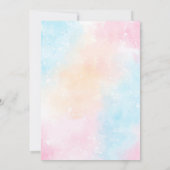 グリッターユニコーンガールバースデーパーティーの招待 招待状 (裏面)