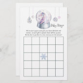 グリッターユニコーンクリスマスベビーシャワービンゴ (正面/裏面)