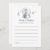 グリッターユニコーンクリスマスベビーシャワーママアドバイス アドバイスカード (正面/裏面)