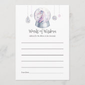 グリッターユニコーンクリスマスベビーシャワーママアドバイス アドバイスカード (正面)