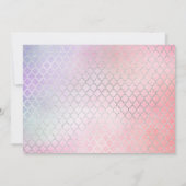 グリッターユニコーンケーキピンクゴールドフォイル13誕生日 招待状 (裏面)