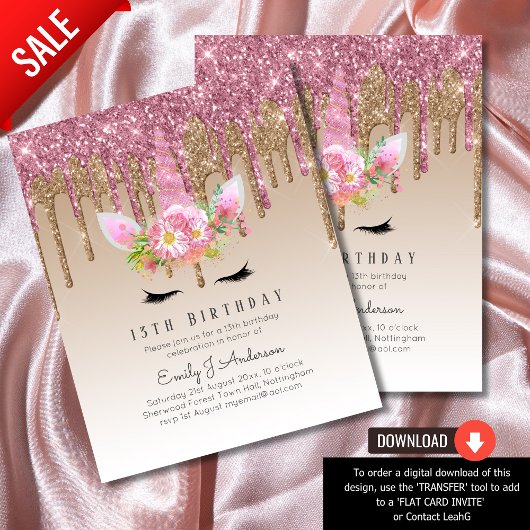 グリッターユニコーンバラ金ゴールドピンクドリッピング13日目