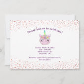 グリッターユニコーンパンプキンガールズ5誕生日 招待状 (裏面)