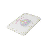 グリッターユニコーンピンク&金ゴールドレインボーガールズ バスマット (アングル)