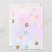 グリッターユニコーンレインボーパステル誕生日ガール 招待状 (裏面)