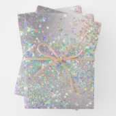 グリッターユニコーンレインボー紙吹雪グリッターガールズシック ラッピングペーパーシート (インサイチュ)