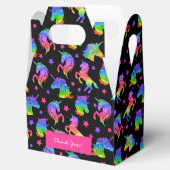 グリッターユニコーンレインボー(ファーストネーム付き)誕生日 フェイバーボックス (オープン)