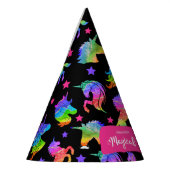 グリッターユニコーンレインボーw/ネームマジカル誕生日 パーティーハット (左)