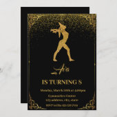 グリッターユニコーン体操誕生日 招待状 (正面/裏面)