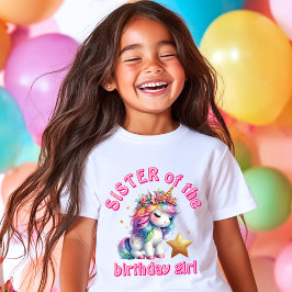 グリッターユニコーン魔法の女の子の誕生日の妹 Tシャツ