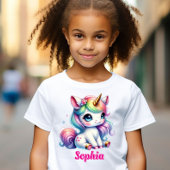 グリッターユニコーン魔法の星ガールズ Tシャツ