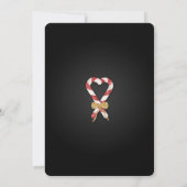 グリッターユニークキャンディーケインフレーム写真クリスマスクリスマス 招待状 (裏面)