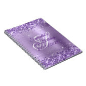 グリッターライトパープルフォイル50誕生日 ノートブック (右側)