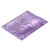 グリッターライトパープルフォイル50誕生日 ノートブック (左側)