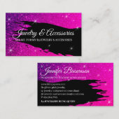 グリッターラグジュアリーピンク発光 名刺 (正面/裏面)