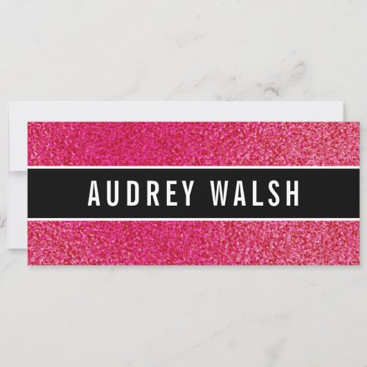 グリッターラズベリーピンク豪華ギフト証明書 招待状 (正面)