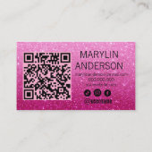 グリッターラッグラデーションエレガントシュQRコード 名刺 (裏面)