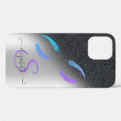 グリッターラッシュブラックグリッターグラデーション銀 Case-Mate iPhoneケース (裏面 (横))