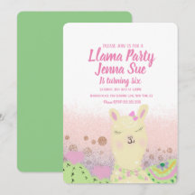 グリッターラマバースデーパーティードルカラフル