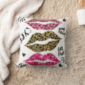 グリッターリップ：ファッショナブルLeopard Print クッション (ブランケット)