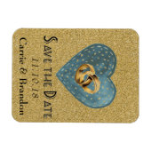 グリッターリングや輪とハート救日付磁石 マグネット (横)