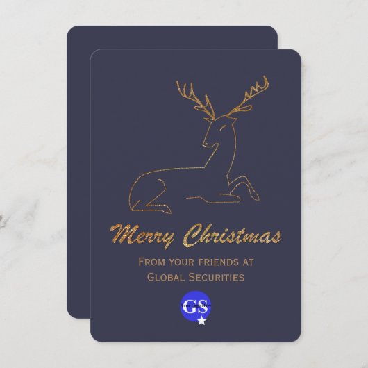 グリッタールックディアク企業のスクリスマスカード シーズンカード (正面/裏面)