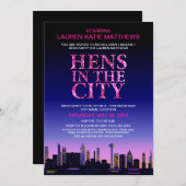 グリッタールックヘンズ/ランジェリー映画ポスターパーティー 招待状 (正面/裏面)