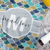 グリッタールックマーメイドモはかりで測ノグラムカラフルかわいい ビーチタオル