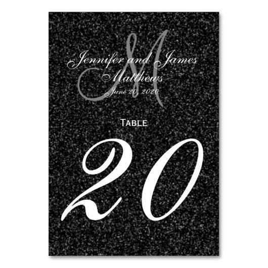 グリッタールック白黒モノグラムテーブル番号 テーブルナンバー (裏面)