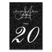 グリッタールック白黒モノグラムテーブル番号 テーブルナンバー (正面)