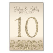 グリッタールック結婚のテーブル番号 – テーブルカード10 テーブルナンバー (裏面)