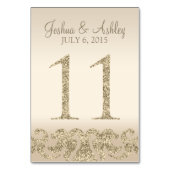 グリッタールック結婚のテーブル番号 – テーブルカード11 テーブルナンバー (裏面)