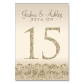 グリッタールック結婚のテーブル番号 – テーブルカード15 テーブルナンバー (裏面)