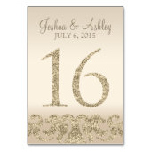 グリッタールック結婚のテーブル番号 – テーブルカード16 テーブルナンバー (裏面)