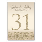 グリッタールック結婚のテーブル番号 – テーブルカード31 テーブルナンバー (裏面)