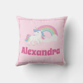 グリッターレインボーとユニコーン（ピンクに名前を付ける） クッション (裏面)