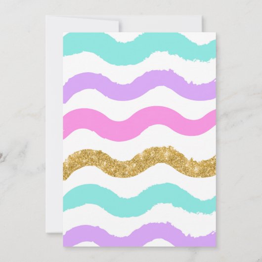 グリッターレインボースターズ誕生日招待状 招待状 (裏面)