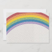 グリッターレインボーパーティー、誕生日写真 招待状 (裏面)